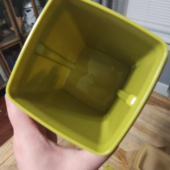 Tupperware Small Pick-A-Deli Pickle Keeper Olice Green Lid Insert 3 pc - Picture 4 of 6